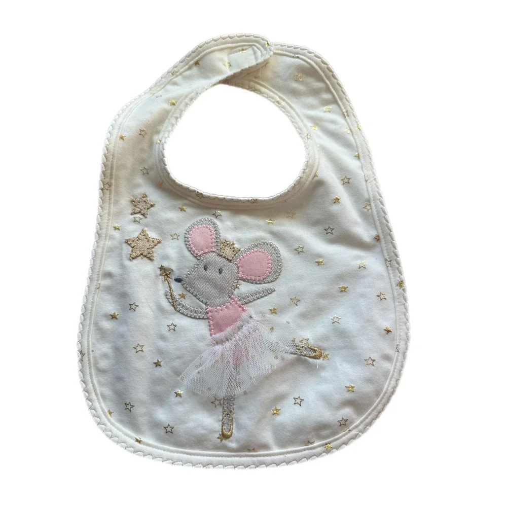 Mix brand Bib Set Kids One Size Pink Green Excellent Ballerina Mouse Gingham 3pk
